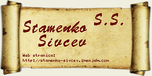 Stamenko Sivčev vizit kartica